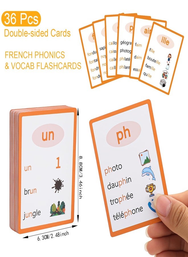 AXPTECH French Phonetic Flashcards - Covering All 36 French Sounds - 16 Vowels, 17 consonants, 3 semi-Vowels - Image 3